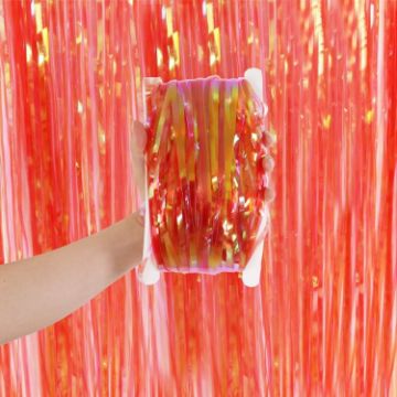Orange Red Candy Rain Curtain 1x3M Festive Party Decoration Backdrop - 1