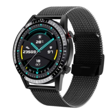 I9 1.5" Heart Rate/Blood Pressure/Blood Oxygen Watch - Black Steel - 1