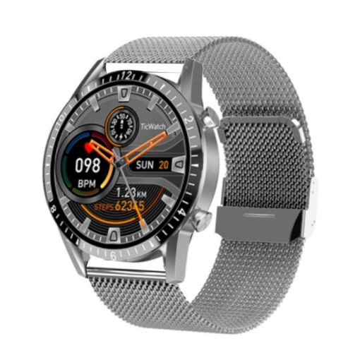 I9 1.5" Heart Rate/Blood Pressure/Blood Oxygen Watch - Silver Steel - 1