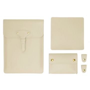 S177 3 In 1 Leather Waterproof Laptop Liner Bag, 13" Apricot - 1