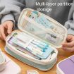 Angoo Macaron Double-layer Retractable Pencil Case, Large Capacity, Purple - 4