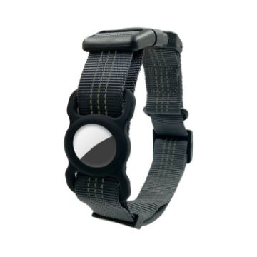 PUGGA GG1002 Dog GPS Collar for AirTag, Size L, Deep Gray Polyester - 1