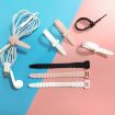 Fishbone Silicone Cable Tie Organizer - 3 Sets, 20pcs/Set, White - 2