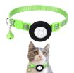 Reflective Light Green Cat Collar with Bell for Airtag Tracker - 1