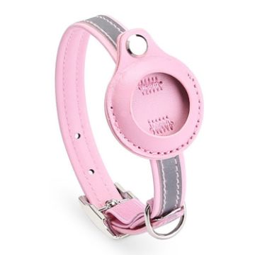 XS Pink PU Pet Collar for Airtag Tracker Protective Cover - 1