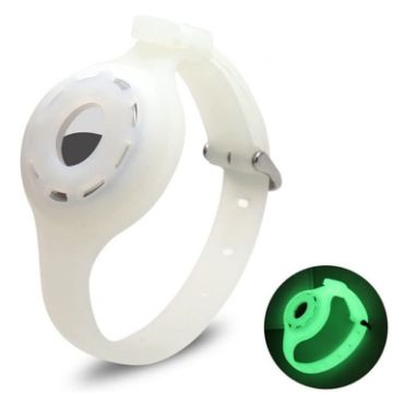 Luminous Green Pet Collar Cover for Airtag Locator, Size M - 1