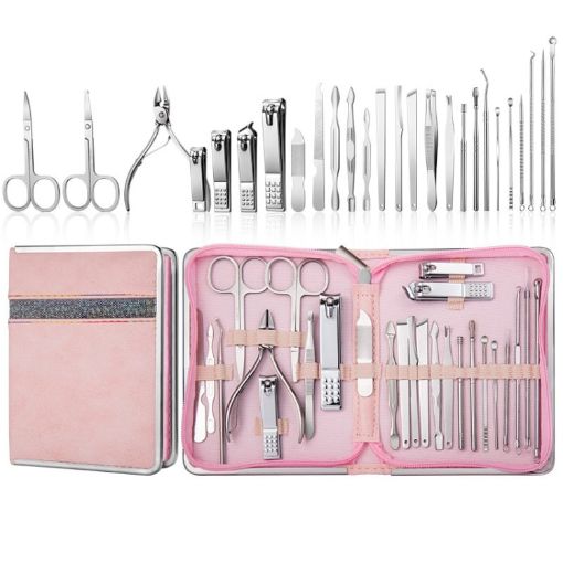 26 PCS Stainless Steel Nail Clipper & Eyebrow Trimmer Set - Silver - 1