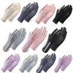 XC-14 Fingerless Ice Silk Gloves, Anti-UV Sunscreen, Honeycomb Purple - 2