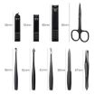 Stainless Steel Dead Skin Nail Trimming Set - 9 PCS (Black) - 3