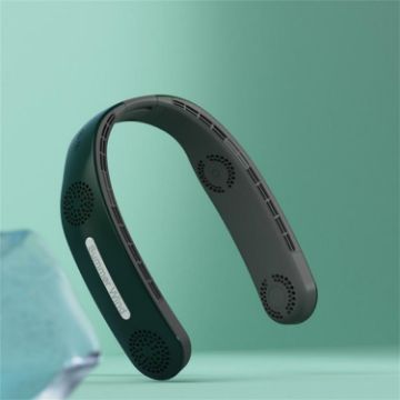Lazy Hanging Neck Fan A306, Bladeless Silent Sports Fan, 4000mAh, Green - 1
