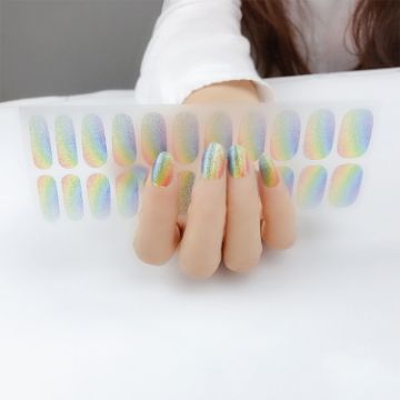 Shiny Onion Powder Waterproof Nail Sticker - 22 Fingers (ZX-3022) - 1