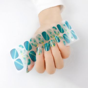 Shiny Onion Powder Waterproof Nail Sticker - 22 Fingers (ZX-3028) - 1