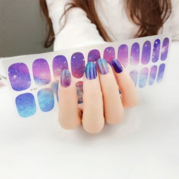Shiny Onion Powder Waterproof Nail Sticker - 22 Fingers (ZX-3031) - 1