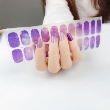 Shiny Onion Powder Waterproof Nail Sticker - 22 Fingers (ZX-3035) - 1