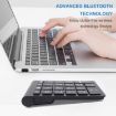 BT304 22-Key Mini Wireless Bluetooth Keyboard for Laptops, Silver Black - 6