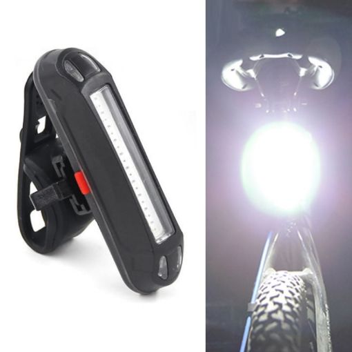 Rechargeable LED Bicycle Warning Tail Light - OPP White Light - 1