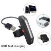 Rechargeable LED Bicycle Warning Tail Light - Red & Blue Strip - 4