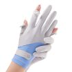 UV Resistant Ice Silk Cycling Driving Gloves - Non-Slip, Breathable, Blue - 1