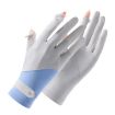 UV Resistant Ice Silk Cycling Driving Gloves - Non-Slip, Breathable, Blue - 2