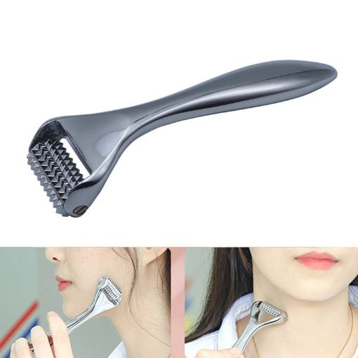 Silver Face Slimming Instrument Roller - Metal Barbed Facial Massager - 1