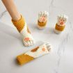 Double Knit Wear-Resisting Table Stool Leg Covers - Flower Brown, 1 Set - 1
