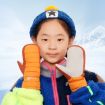 FLYING TERN 307 Kids Waterproof Fleece Gloves - White, Wear-resistant - 6