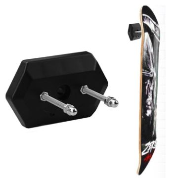 Black Wall Mount Skateboard Stand for Deck Display & Storage - 1