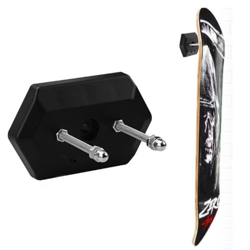 Black Wall Mount Skateboard Stand for Deck Display & Storage - 1