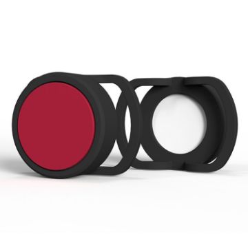 Anti-Lost Tracker Silicone Case for AirTag 24mm (Black+Red) 2 PCS - 1