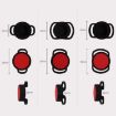Anti-Lost Tracker Silicone Case for AirTag 24mm (Black+Red) 2 PCS - 4