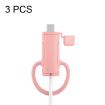 3 PCS Pink Silicone Case for Type-C Apple Data Cable - Washable & Soft - 1