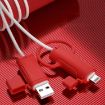 Soft Washable Silicone USB Cable Case 3 PCS for Apple - Pink - 2