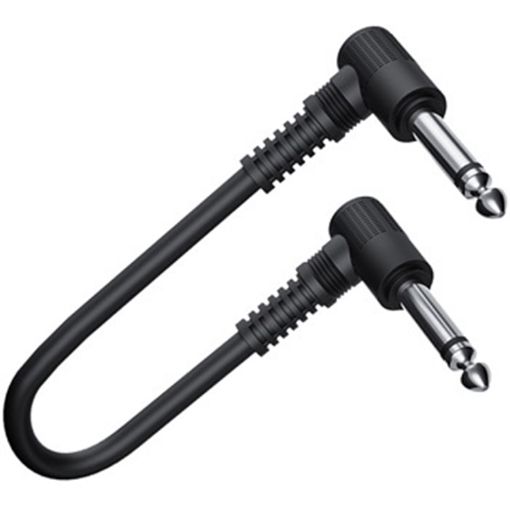 Electric Guitar Effect Line - Single Block Audio Instrument Cable, 30cm (Black) - 1