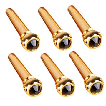6PCS Pure Copper Citrimine Guitar Caps - Crystal Head Style (Black) - 1