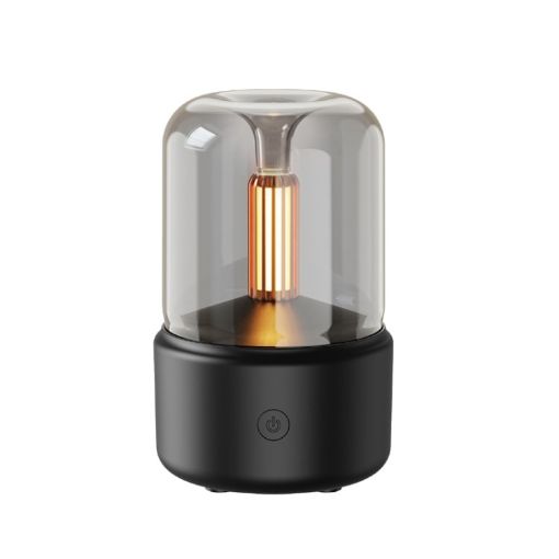 Black 120ML Aroma Diffuser USB Candlelight Night Light Humidifier - 1