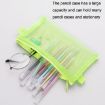 Hechooses D033 Transparent Mesh Exam Pen Bag, Square Style, Pink - 6