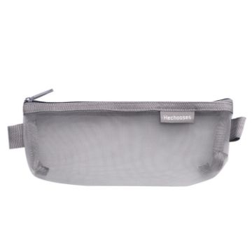 Transparent Mesh Exam Pen Bag - Triangle Style, Gray | Hechooses D033 - 1