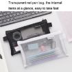 Transparent Mesh Exam Pen Bag - Triangle Style, Gray | Hechooses D033 - 5