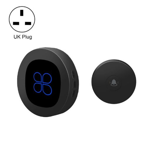 R16 Smart Wireless Self-Powered Doorbell, 1 For 1, UK Plug, Black - 1
