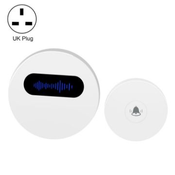 Wireless Intelligent Doorbell UK Plug - T10-1 Self-Power Generation White - 1