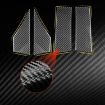 Chevrolet Corvette C8 Roof Side Decorative Stickers Set - 4pcs Black - 5