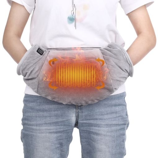 Gray Electric Heated Hand Warmer Muff - Cold Weather Thermal Glove Bag - 1