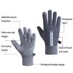 Men's Black Velvet Cycling Gloves - Windproof & Warm, 1 Pair - 3