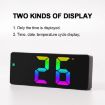 Colorful Fonts LED Alarm Clock - Large Screen 8009D White Shell - 4