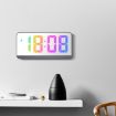 Colorful Fonts LED Alarm Clock - Large Screen 8009D White Shell - 6