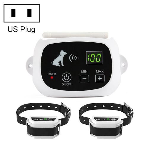KD-661 Wireless Electric Dog Fence Shock Collar for Two Dogs (US Plug) - 1
