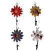 Red Resin Flower Wall Coat Hooks - Home Decor Hangings - 2