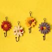 Red Resin Flower Wall Coat Hooks - Home Decor Hangings - 3