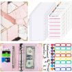 A6 Marbled-Pink Leather Loose-leaf Budget Book Notepad - 1