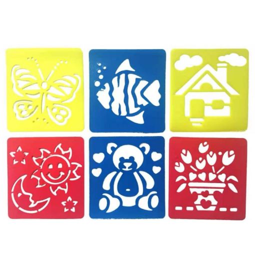 DIY Drawing Stencil for Kids - Colorful Hollow Copy Board (H-10) - 1